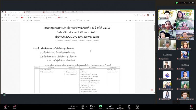 มรภ.เทพสตรี จัดประชุม คกก.จัดงานมหกรรมเทพสตรี 105 ปี ครั้งที่ 2/68