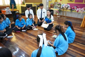ปชส. มรภ.เทพสตรี พร้อมด้วยคณะเทคโนโลยีอุตสาหกรรม กองบริการการศึกษา และกองพัฒนานักศึกษา มรภ.เทพสตรี ลงพื้นที่แนะแนวการศึกษา รร.พระพุทธบาท 