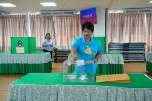 รร.สาธิต มรภ.เทพสตรี จัดแสดงวิสัยทัศน์และลงคะแนนหยั่งเสียงผู้มีสิทธิเข้ารับการคัดเลือกเป็นผู้อำนวยการโรงเรียนสาธิตมหาวิทยาลัยราชภัฏเทพสตรี