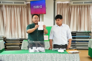 รร.สาธิต มรภ.เทพสตรี จัดแสดงวิสัยทัศน์และลงคะแนนหยั่งเสียงผู้มีสิทธิเข้ารับการคัดเลือกเป็นผู้อำนวยการโรงเรียนสาธิตมหาวิทยาลัยราชภัฏเทพสตรี