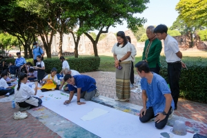 สำนักศิลปะและวัฒนธรรม จัดกิจกรรมวาดภาพพระบฏ งานทำบุญเมืองลพบุรี ครั้งที่ 25