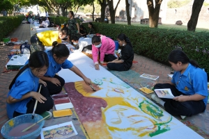 สำนักศิลปะและวัฒนธรรม จัดกิจกรรมวาดภาพพระบฏ งานทำบุญเมืองลพบุรี ครั้งที่ 25