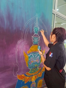 ทีมนักศึกษา มรภ.เทพสตรี ร่วมส่งผลงานสร้างสรรค์เข้าประกวด Thai Youth Street Art ระดับอุดมศึกษา Dream world of power ถ่ายทอดโลกอนาคตที่ไม่หลงลืมรากเหง้าแห่งศรัทธา