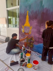 ทีมนักศึกษา มรภ.เทพสตรี ร่วมส่งผลงานสร้างสรรค์เข้าประกวด Thai Youth Street Art ระดับอุดมศึกษา Dream world of power ถ่ายทอดโลกอนาคตที่ไม่หลงลืมรากเหง้าแห่งศรัทธา