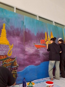 ทีมนักศึกษา มรภ.เทพสตรี ร่วมส่งผลงานสร้างสรรค์เข้าประกวด Thai Youth Street Art ระดับอุดมศึกษา Dream world of power ถ่ายทอดโลกอนาคตที่ไม่หลงลืมรากเหง้าแห่งศรัทธา