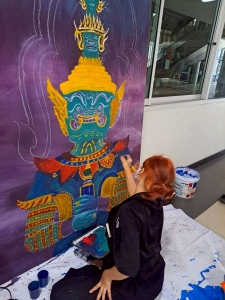 ทีมนักศึกษา มรภ.เทพสตรี ร่วมส่งผลงานสร้างสรรค์เข้าประกวด Thai Youth Street Art ระดับอุดมศึกษา Dream world of power ถ่ายทอดโลกอนาคตที่ไม่หลงลืมรากเหง้าแห่งศรัทธา