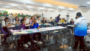 มรภ.เทพสตรี จัดอบรมพัฒนาทักษะการออกแบบและจัดทำสื่อนวัตกรรมทางการศึกษาระดับชั้นประถมศึกษาสำหรับครูคณิตศาสตร์ รร.ตชด. จ.สระแก้ว