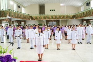 อธิการบดี มรภ.เทพสตรี นำคณะผู้บริหาร คณาจารย์ บุคลากร และนักศึกษา ร่วมพิธีถวายพระพรชัยมงคล เนื่องในโอกาสวันเฉลิมพระชนมพรรษา สมเด็จพระนางเจ้าฯ พระบรมราชินี