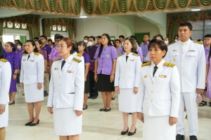 อธิการบดี มรภ.เทพสตรี นำคณะผู้บริหาร คณาจารย์ บุคลากร และนักศึกษา ร่วมพิธีถวายพระพรชัยมงคล เนื่องในโอกาสวันเฉลิมพระชนมพรรษา สมเด็จพระนางเจ้าฯ พระบรมราชินี