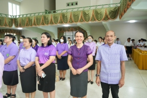 อธิการบดี มรภ.เทพสตรี นำคณะผู้บริหาร คณาจารย์ บุคลากร และนักศึกษา ร่วมพิธีถวายพระพรชัยมงคล เนื่องในโอกาสวันเฉลิมพระชนมพรรษา สมเด็จพระนางเจ้าฯ พระบรมราชินี