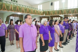 อธิการบดี มรภ.เทพสตรี นำคณะผู้บริหาร คณาจารย์ บุคลากร และนักศึกษา ร่วมพิธีถวายพระพรชัยมงคล เนื่องในโอกาสวันเฉลิมพระชนมพรรษา สมเด็จพระนางเจ้าฯ พระบรมราชินี