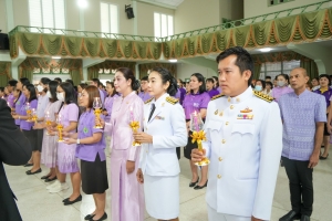อธิการบดี มรภ.เทพสตรี นำคณะผู้บริหาร คณาจารย์ บุคลากร และนักศึกษา ร่วมพิธีถวายพระพรชัยมงคล เนื่องในโอกาสวันเฉลิมพระชนมพรรษา สมเด็จพระนางเจ้าฯ พระบรมราชินี