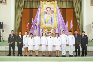 อธิการบดี มรภ.เทพสตรี นำคณะผู้บริหาร คณาจารย์ บุคลากร และนักศึกษา ร่วมพิธีถวายพระพรชัยมงคล เนื่องในโอกาสวันเฉลิมพระชนมพรรษา สมเด็จพระนางเจ้าฯ พระบรมราชินี