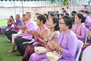 มรภ.เทพสตรี ร่วมกิจกรรมเทิดทูนสถาบัน สร้างสรรค์วิถีไทย ร่วมใจเข้าวังฟังธรรม ครั้งที่ 3 เนื่องในโอกาสวันเฉลิมพระชนมพรรษา สมเด็จพระนางเจ้าฯ พระบรมราชินี