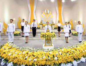 ผู้แทนผู้บริหาร คณาจารย์ บุคลากร นักเรียน และนักศึกษา มรภ.เทพสตรี บันทึกเทปโทรทัศน์ถวายพระพรชัยมงคล พระบาทสมเด็จพระเจ้าอยู่หัว