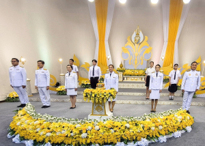 ผู้แทนผู้บริหาร คณาจารย์ บุคลากร นักเรียน และนักศึกษา มรภ.เทพสตรี บันทึกเทปโทรทัศน์ถวายพระพรชัยมงคล พระบาทสมเด็จพระเจ้าอยู่หัว