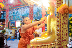 มรภ.เทพสตรี ร่วมพิธีอัญเชิญรับพระศรีอาริยเมตไตรย์ (องค์จำลอง) กลับ ณ วัดไลย์