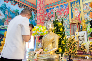 มรภ.เทพสตรี ร่วมพิธีอัญเชิญรับพระศรีอาริยเมตไตรย์ (องค์จำลอง) กลับ ณ วัดไลย์