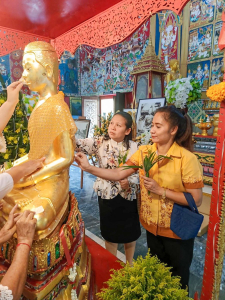 มรภ.เทพสตรี ร่วมพิธีอัญเชิญรับพระศรีอาริยเมตไตรย์ (องค์จำลอง) กลับ ณ วัดไลย์