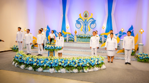 ผู้แทนผู้บริหาร คณาจารย์ บุคลากร นักเรียน และนักศึกษา มรภ.เทพสตรี บันทึกเทปโทรทัศน์ถวายพระพรชัยมงคล สมเด็จพระนางเจ้าสิริกิติ์ พระบรมราชินีนาถ พระบรมราชชนนีพันปีหลวง