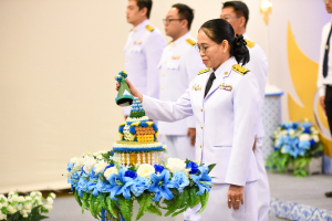 ผู้แทนผู้บริหาร คณาจารย์ บุคลากร นักเรียน และนักศึกษา มรภ.เทพสตรี บันทึกเทปโทรทัศน์ถวายพระพรชัยมงคล สมเด็จพระนางเจ้าสิริกิติ์ พระบรมราชินีนาถ พระบรมราชชนนีพันปีหลวง