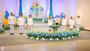 ผู้แทนผู้บริหาร คณาจารย์ บุคลากร นักเรียน และนักศึกษา มรภ.เทพสตรี บันทึกเทปโทรทัศน์ถวายพระพรชัยมงคล สมเด็จพระนางเจ้าสิริกิติ์ พระบรมราชินีนาถ พระบรมราชชนนีพันปีหลวง