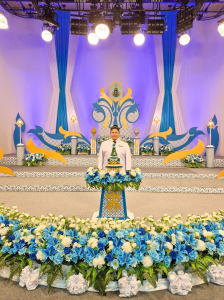 ผู้แทนผู้บริหาร คณาจารย์ บุคลากร นักเรียน และนักศึกษา มรภ.เทพสตรี บันทึกเทปโทรทัศน์ถวายพระพรชัยมงคล สมเด็จพระนางเจ้าสิริกิติ์ พระบรมราชินีนาถ พระบรมราชชนนีพันปีหลวง