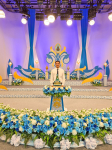 ผู้แทนผู้บริหาร คณาจารย์ บุคลากร นักเรียน และนักศึกษา มรภ.เทพสตรี บันทึกเทปโทรทัศน์ถวายพระพรชัยมงคล สมเด็จพระนางเจ้าสิริกิติ์ พระบรมราชินีนาถ พระบรมราชชนนีพันปีหลวง