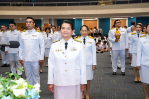 อธิการบดี มรภ.เทพสตรี นำคณะผู้บริหาร คณาจารย์ บุคลากร นักเรียน และนักศึกษา ร่วมพิธีถวายพระพรชัยมงคล สมเด็จพระนางเจ้าสิริกิติ์ พระบรมราชินีนาถ พระบรมราชชนนีพันปีหลวง