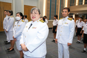 อธิการบดี มรภ.เทพสตรี นำคณะผู้บริหาร คณาจารย์ บุคลากร นักเรียน และนักศึกษา ร่วมพิธีถวายพระพรชัยมงคล สมเด็จพระนางเจ้าสิริกิติ์ พระบรมราชินีนาถ พระบรมราชชนนีพันปีหลวง