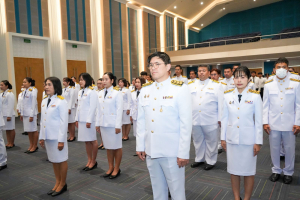 อธิการบดี มรภ.เทพสตรี นำคณะผู้บริหาร คณาจารย์ บุคลากร นักเรียน และนักศึกษา ร่วมพิธีถวายพระพรชัยมงคล สมเด็จพระนางเจ้าสิริกิติ์ พระบรมราชินีนาถ พระบรมราชชนนีพันปีหลวง