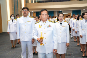 อธิการบดี มรภ.เทพสตรี นำคณะผู้บริหาร คณาจารย์ บุคลากร นักเรียน และนักศึกษา ร่วมพิธีถวายพระพรชัยมงคล สมเด็จพระนางเจ้าสิริกิติ์ พระบรมราชินีนาถ พระบรมราชชนนีพันปีหลวง
