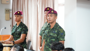 กองพัฒนานักศึกษา มรภ.เทพสตรี ร่วมกับ กองพันปฏิบัติการจิตวิทยา หน่วยบัญชาการสงครามพิเศษ จัดอบรมค่ายเยาวชนรักษ์ชาติ ร่วมรักษาสถาบัน ชาติ ศาสนา และพระมหากษัตริย์