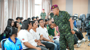 กองพัฒนานักศึกษา มรภ.เทพสตรี ร่วมกับ กองพันปฏิบัติการจิตวิทยา หน่วยบัญชาการสงครามพิเศษ จัดอบรมค่ายเยาวชนรักษ์ชาติ ร่วมรักษาสถาบัน ชาติ ศาสนา และพระมหากษัตริย์