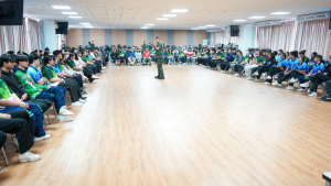 กองพัฒนานักศึกษา มรภ.เทพสตรี ร่วมกับ กองพันปฏิบัติการจิตวิทยา หน่วยบัญชาการสงครามพิเศษ จัดอบรมค่ายเยาวชนรักษ์ชาติ ร่วมรักษาสถาบัน ชาติ ศาสนา และพระมหากษัตริย์