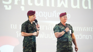 กองพัฒนานักศึกษา มรภ.เทพสตรี ร่วมกับ กองพันปฏิบัติการจิตวิทยา หน่วยบัญชาการสงครามพิเศษ จัดบรรยายปลุกจิตสำนึกรู้คุณแผ่นดิน ชุดขุนศึก 51