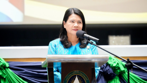 กองพัฒนานักศึกษา มรภ.เทพสตรี ร่วมกับ กองพันปฏิบัติการจิตวิทยา หน่วยบัญชาการสงครามพิเศษ จัดบรรยายปลุกจิตสำนึกรู้คุณแผ่นดิน ชุดขุนศึก 51
