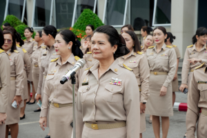 อธิการบดี นำผู้บริหาร คณาจารย์ บุคลากร นักเรียน นักศึกษา มรภ.เทพสตรี ร่วมเคารพธงชาติเนื่องในวันพระราชทานธงชาติไทย 28 กันยายน