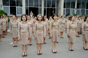 อธิการบดี นำผู้บริหาร คณาจารย์ บุคลากร นักเรียน นักศึกษา มรภ.เทพสตรี ร่วมเคารพธงชาติเนื่องในวันพระราชทานธงชาติไทย 28 กันยายน