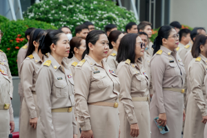 อธิการบดี นำผู้บริหาร คณาจารย์ บุคลากร นักเรียน นักศึกษา มรภ.เทพสตรี ร่วมเคารพธงชาติเนื่องในวันพระราชทานธงชาติไทย 28 กันยายน