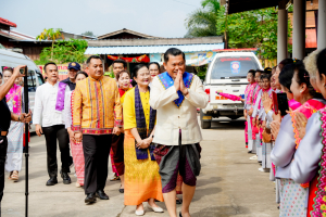 มรภ.เทพสตรี ร่วมงานสืบสานประเพณีไทยรามัญบางขันหมาก ปิดทองหลวงปู่ทอกรัก สุวณฺสาโร ประจำปี พ.ศ. 2568