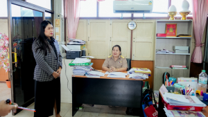 งานสื่อสารองค์กร มรภ.เทพสตรี เดินหน้ากิจกรรม “เคาะประตูโรงเรียน” ประชาสัมพันธ์งานมหาวิทยาลัยและการรับสมัครนักศึกษารอบปัจจุบัน ในเขตพื้นที่รับผิดชอบ