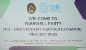 มรภ.เทพสตรี โดยศูนย์ภาษา จัดกิจกรรมนำเสนอผลการฝึกประสบการณ์การสอนของนักศึกษาจาก UNS ประเทศอินโดนีเซีย