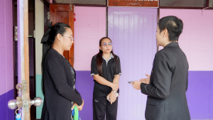 งานสื่อสารองค์กร มรภ.เทพสตรี เดินหน้ากิจกรรม “เคาะประตูโรงเรียน” ประชาสัมพันธ์งานมหาวิทยาลัยและการรับสมัครนักศึกษารอบปัจจุบัน ในเขตพื้นที่รับผิดชอบ