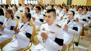 มรภ.เทพสตรี ร่วมพิธีบำเพ็ญกุศลอุทิศถวายพระราชกุศลแด่ สมเด็จพระพันปีหลวง ครบปัญญาสมวาร (50 วัน) ณ วัดสิริจันทรนิมิตรวรวิหาร
