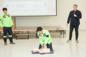 คณะมนุษยศาสตร์ฯ จัดอบรมป้องกันและระงับเหตุอัคคีภัยเบื้องต้น การดับเพลิงและอพยพหนีไฟ