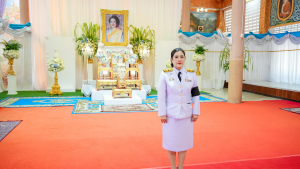มรภ.เทพสตรี ร่วมพิธีบำเพ็ญกุศลอุทิศถวายพระราชกุศลแด่ สมเด็จพระนางเจ้าสิริกิติ์ พระบรมราชินีนาถ พระบรมราชชนนีพันปีหลวง ครบสตมวาร (100 วัน) ณ วัดสิริจันทรนิมิตรวรวิหาร