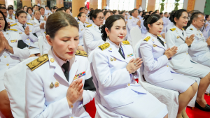 มรภ.เทพสตรี ร่วมพิธีบำเพ็ญกุศลอุทิศถวายพระราชกุศลแด่ สมเด็จพระนางเจ้าสิริกิติ์ พระบรมราชินีนาถ พระบรมราชชนนีพันปีหลวง ครบสตมวาร (100 วัน) ณ วัดสิริจันทรนิมิตรวรวิหาร