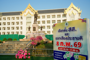 มรภ.เทพสตรี ร่วมกิจกรรมรณรงค์โค้งสุดท้าย Big Day เชิญชวนพี่น้องประชาชนใช้สิทธิเลือกตั้งสมาชิกสภาผู้แทนราษฎร และออกเสียงประชามติ เพื่อร่วมกำหนดทิศทางการพัฒนาประเทศ