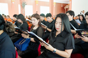 มรภ.เทพสตรี ร่วมพิธีสวดพระพุทธมนต์และเจริญจิตภาวนา อุทิศถวายพระราชกุศลแด่ สมเด็จพระนางเจ้าสิริกิติ์ พระบรมราชินีนาถ พระบรมราชชนนีพันปีหลวง